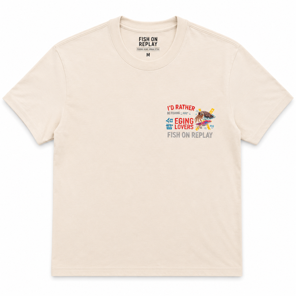 Camiseta Oversize Eging Lovers Beige | Fish on Replay